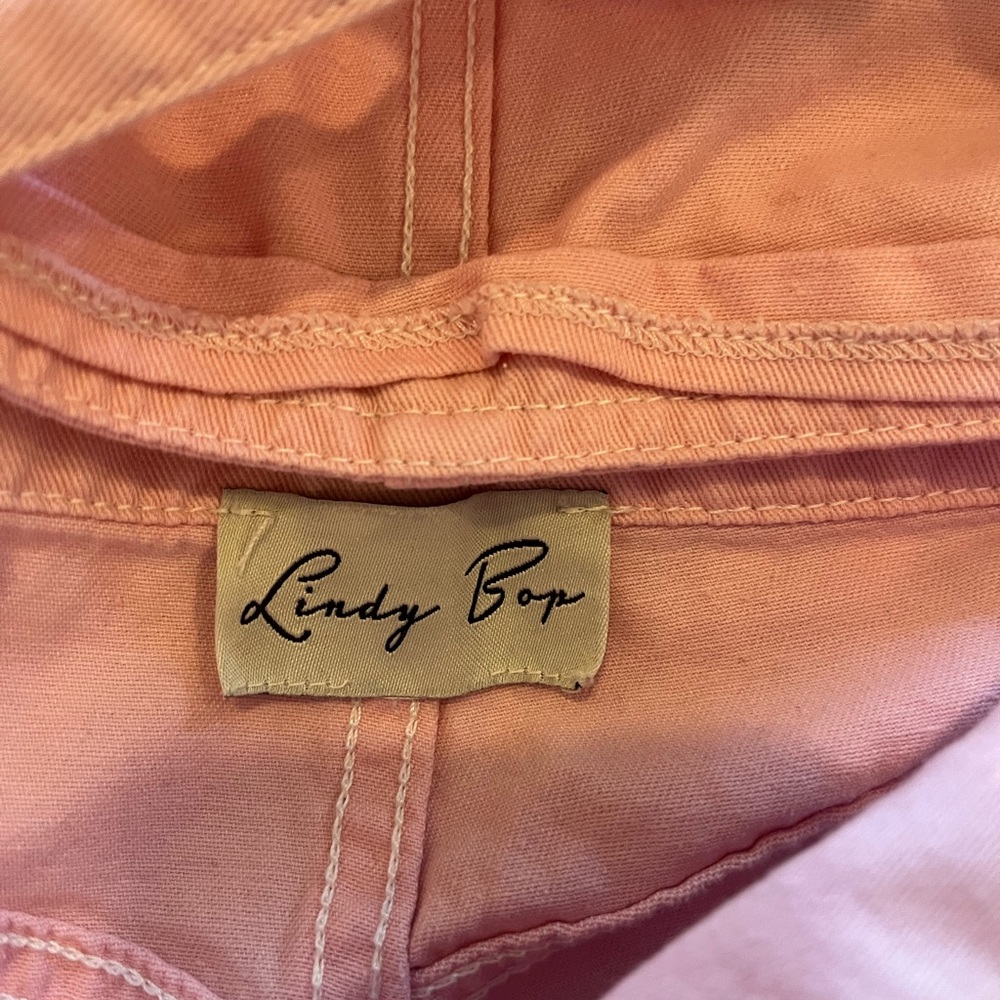 Lindy Bop Pink Overalls Wide Leg Carpenter Capri Retro 50s - Picture 14 of 16
